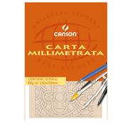 BLOCCO CARTA OPACA MILLIMETRATA 230x330mm 10FG 80GR CANSON