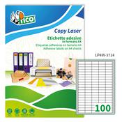 Etichetta adesiva LP4W bianca 100fg A4 37x14mm (100et/fg) Laser Tico