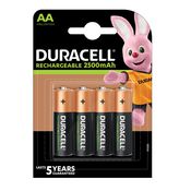 Blister 4 pile ricaricabili B4 - Stilo 2400mAh Duracell Duralock precaricata