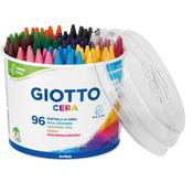 Pastelli cera - lunghezza 90mm con Ø 8,50mm - colori assortiti - Giotto - barattolo 96 colori