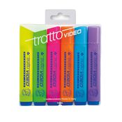 TRATTO Video, Evidenziatore, Punta a scalpello, 1 mm - 5 mm, Assortiti (confezione 6 pezzi)