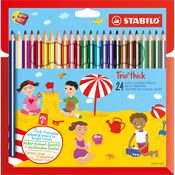 Astuccio 24 pastelli Trio Thick colori assortiti STABILO