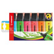 STABILO BOSS® Evidenziatore ORIGINAL, Punta a scalpello, Tratto 2-5 mm, Colori Assortiti (confezione 6 pezzi)