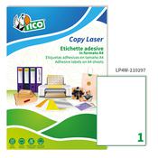 Etichetta adesiva LP4W bianca 100fg A4 210x297mm (1et/fg) Laser Tico