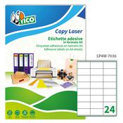 Etichetta adesiva LP4W bianca 100fg A4 70x36mm (24et/fg) Laser Tico