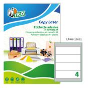 Etichetta adesiva LP4W bianca 100fg A4 190x61mm (4et/fg) Laser Tico