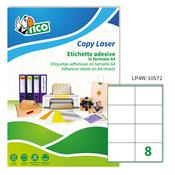 Etichetta adesiva LP4W bianca 100fg A4 105x72mm (8et/fg) Laser Tico