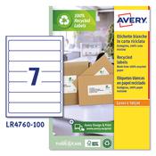 Etichette carta riciclata bianca per raccoglitori 38x192mm 7et/fg -Laser- Avery