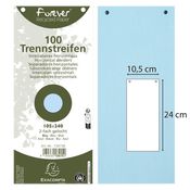 Conf.100 Divisori orizz. riciclati 105x240mm forati azzuro13415B Exacompta
