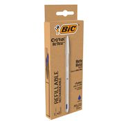 Penna sfera con cappuccio CristalÂ® Re'New 1mm blu BICÂ®