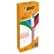 Scatola 12 penna sfera a scatto 4 Colori Rose Gold 1.0mm BICÂ®