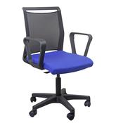 Sedia home/office Smart Light schienale in rete nero seduta blu c/braccioli