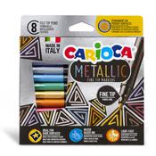 Scatola 8 Metallic pennarelli punta fine colori assortiti Carioca