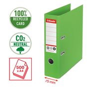 Registratore a leva Dorso 75mm verde CO2 neutral Esselte
