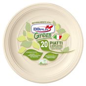20 Piatti frutta Ã˜170mm BIO Mater-bi DOpla Green