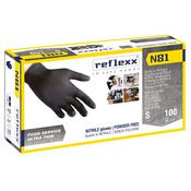 Conf 100 Guanti In Nitrile N81 taglia S neri Reflexx