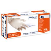 Conf 100 Guanti In lattice c/polvere R40 taglia XL bianchi Reflexx