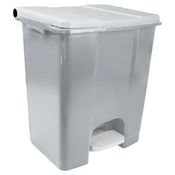 Contenitore mobile a pedale in plastica riciclata Ecoconti 60lt grigio bianco