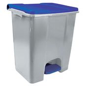 Contenitore mobile a pedale in plastica riciclata Ecoconti 60lt grigio e blu
