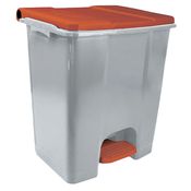 Contenitore mobile a pedale in plastica riciclata Ecoconti 60lt grigio e rosso