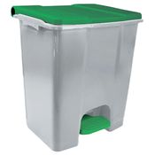 Contenitore mobile a pedale in plastica riciclata Ecoconti 60lt grigio e verde