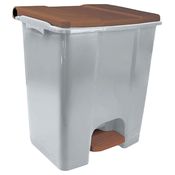 Contenitore mobile a pedale in plastica riciclata Ecoconti 60lt grigio marrone