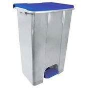 Contenitore mobile a pedale in plastica riciclata Ecoconti 80lt grigio e blu