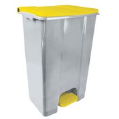 Contenitore mobile a pedale in plastica riciclata Ecoconti 80lt grigio e giallo