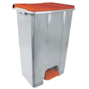Contenitore mobile a pedale in plastica riciclata Ecoconti 80lt grigio e rosso
