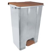 Contenitore mobile a pedale in plastica riciclata Ecoconti 80lt grigio marrone