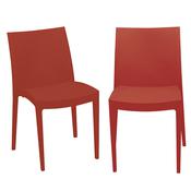 Set da 2 sedie Venice in polipropilene rosso Grandsoleil