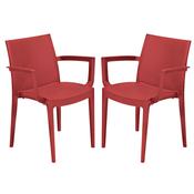 Set da 2 sedie con braccioli Venice in polipropilene rosso Grand Soleil