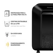 FELLOWES Distruggi documenti manuale a mini frammento LX200, 12 fogli, Uso moderato 1-3 utenti, Cestino 22 litri
