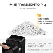 FELLOWES Distruggi documenti manuale a mini frammento LX200, 12 fogli, Uso moderato 1-3 utenti, Cestino 22 litri