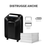 FELLOWES Distruggi documenti manuale a mini frammento LX200, 12 fogli, Uso moderato 1-3 utenti, Cestino 22 litri