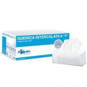 CARTA IGIENICA INTERFOGLIATA A "V" PURA CELLULOSA (cartone 40x225 pz )