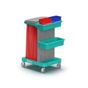 Carrello a 2 reparti: raccolta 120 L e stoccaggio con 2 vaschette Magic Line 20B