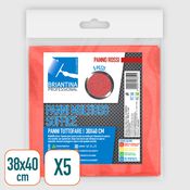 PANNI MULTIUSO SOFFICE ROSSI 38X40 CM 5 PZ
