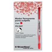 Marcatore permanente punta scalpello 2-4mm rosso Starline