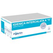 CARTA IGIENICA INTERFOGLIATA A "V" PURA CELLULOSA (cartone 40x225 pz )
