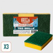 Spugne Abrasive Tris Brillà 8x12 cm - 3 pz